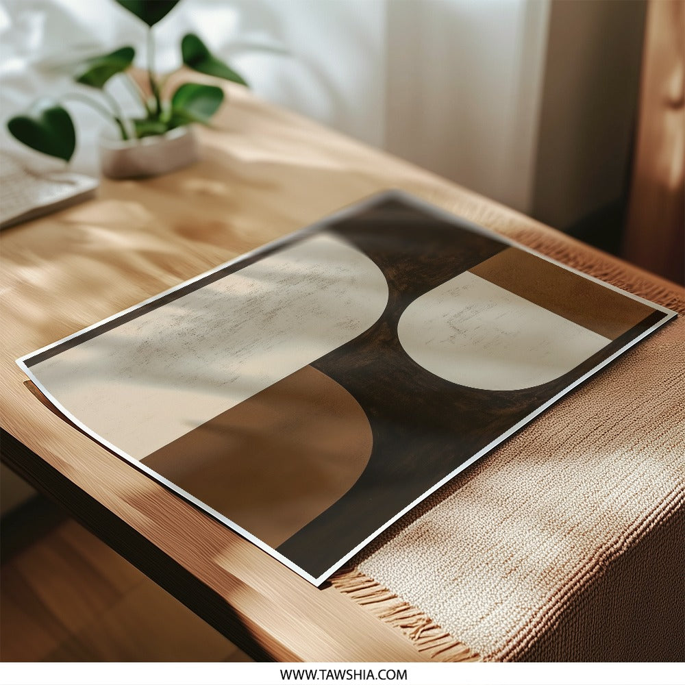Abstract Shapes Photographic Prints, Minimalist Wall Art, Geometric Decor, Modern Home Decor, Earth Tone Art Prints, Brown Beige Photo - Tawshia