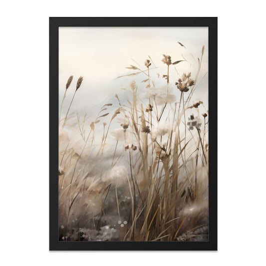 Dried Flowers Wall Art, Neutral Botanical Print, Beige Grass Artwork, Minimalist Nature Decor, Modern Floral Home Art, Landscape Wall Decor - Tawshia