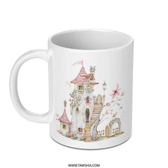 Fairy Tale Mug, Watercolor Castle Coffee Mug, Fantasy House Gift, Whimsical Home Decor, Unique Tea Mug - Tawshia