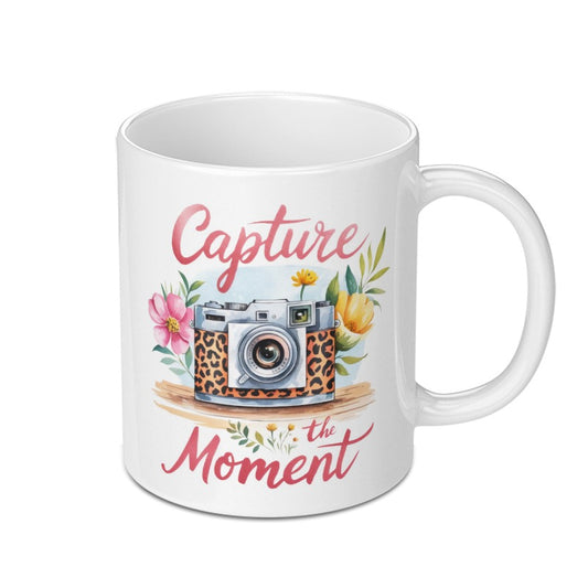 Capture the Moment Mug, Photographer Gift, Floral Camera Mug, Photo Lover Present, Photography Mug, Cute Mug, Aesthetic Mug, Coffee Mug - Tawshia