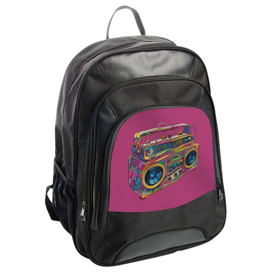 Retro Boombox Backpack, Colorful Radio Bag, Music Lover Gift, Vintage Vibes Backpack, Stylish School Backpack, Unique Design Backpack - Tawshia