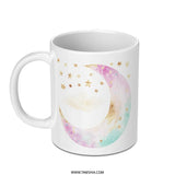 Moon and Stars Mug, Watercolor Design, Celestial Mug, Dreamy Mug, Gift for Her, Unique Mug, Coffee Mug, Tea Mug - Tawshia