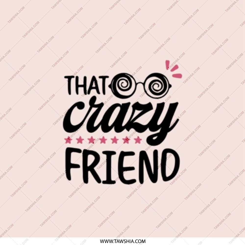 Crazy Friend Pocket Mirror, Gift for Friend, Bestie Gift, Crazy Friend Gift, Funny Gift, Friendship Gift, Pocket Mirror For Crazy Friend - Tawshia