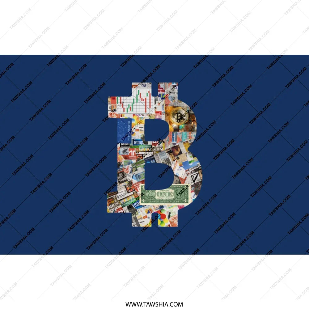 Unique Collage Bitcoin Design Digital Art product