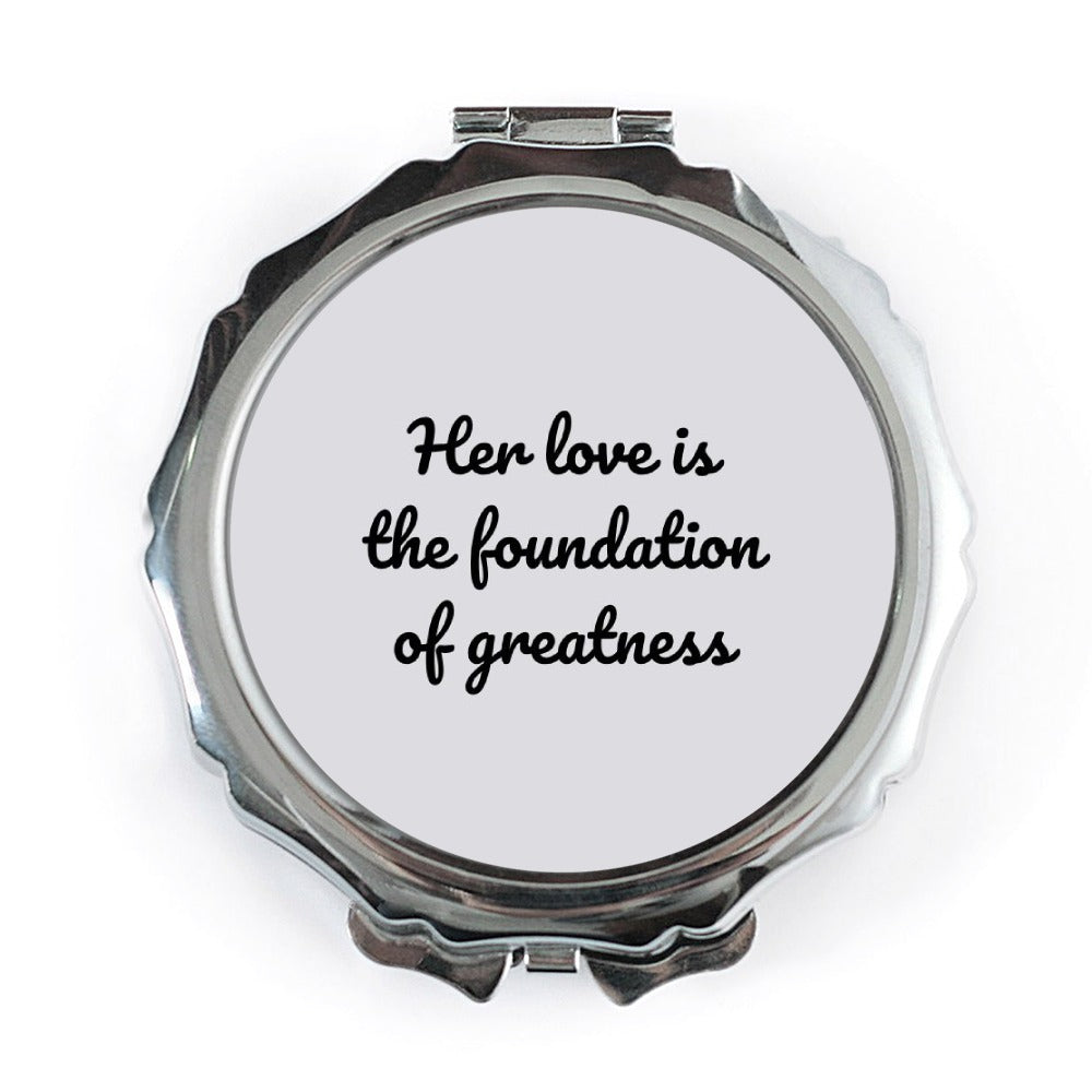 Love Foundation Pocket Mirror, Inspirational Quote Mirror, Gift for Her, Motivational Mirror, Compact Mirror, Pocket Mirror Gift - Tawshia
