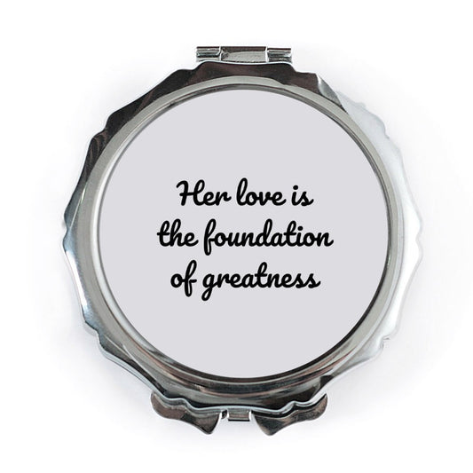 Love Foundation Pocket Mirror, Inspirational Quote Mirror, Gift for Her, Motivational Mirror, Compact Mirror, Pocket Mirror Gift - Tawshia