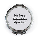 Love Foundation Pocket Mirror, Inspirational Quote Mirror, Gift for Her, Motivational Mirror, Compact Mirror, Pocket Mirror Gift - Tawshia