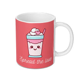 Kawaii Shake Mug, Spread the Love Mug, Cute Food Mug, Valentine Mug, Dessert Mug, Kawaii Drink Mug, Funny Mug, Gift for Her, Gift for Him - Tawshia