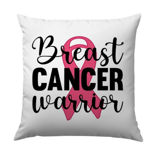 Breast Cancer Warrior Pillow, Pink Ribbon Design, Inspirational Gift, Survivor Support, Hope Decor, Awareness Pillow, Fight Like a Girl - Tawshia