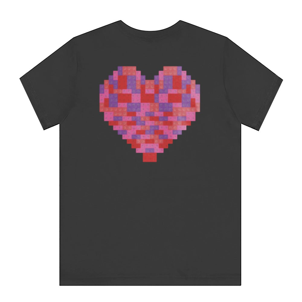 Pixelated Red and Pink Heart Design T-shirt product