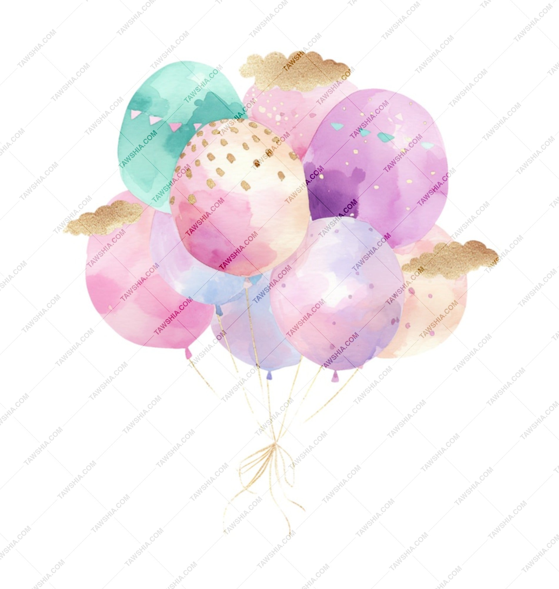 Balloon Mug, Watercolor Balloons, Pastel Colors Mug, Party Celebration Mug, Birthday Gift, Cute Coffee Mug - Tawshia