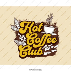 Hot Coffee Club Mouse Pad, Coffee Lover Gift, Unique Mousepad, Trendy Desk Accessory, Home and Office Decor - Tawshia
