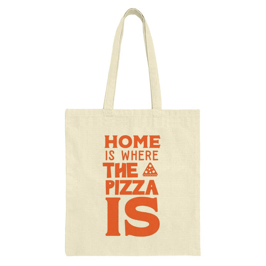 Home is Where the Pizza Is Tote Bag, Food Lover Gift, Funny Pizza Design, Everyday Bag, Carry All Bag, Reusable Shopping Bag - Tawshia