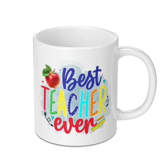 Best Teacher Ever Mug, Teacher Appreciation Gift, Colorful Mug, School Teacher, Gift for Teacher, Coffee Mug, Tea Mug, Teacher Gift - Tawshia
