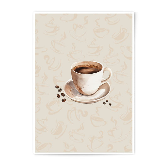 Coffee Photographic Prints, Watercolor Coffee Cup Art, Coffee Bean Print, Kitchen Decor, Cafe Wall Art, Food Photography, Drink Art Print - Tawshia
