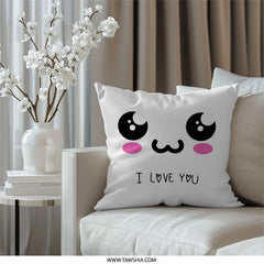 Kawaii Pillow, Anime Pillow, I Love You Pillow, Cute Emoji Pillow, Home Decor Pillow, Gift For Her, Gift For Him, Valentines Day Pillow - Tawshia