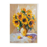 Sunflower Still Life Photographic Print, Yellow Floral Art, Vibrant Flower Bouquet, Home Decor Art, Impressionist Painting Style - Tawshia