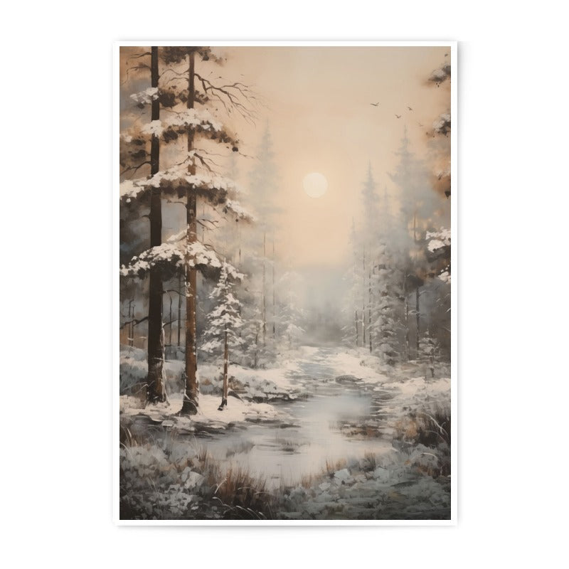 Winter Forest Photographic Prints, Snowy Trees, Nature Wall Decor, Landscape Art Print, Winter Wonderland, Serene Home Decor - Tawshia
