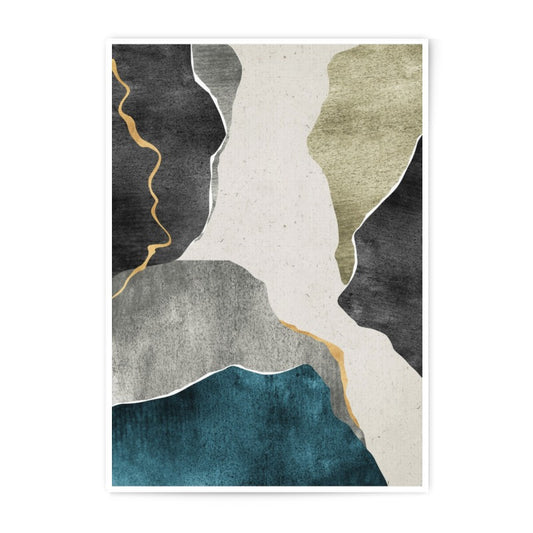 Abstract Art Photographic Print, Modern Wall Decor, Minimalist Art Print, Neutral Colors, Golden Accent, Home Decor, Unique Design - Tawshia