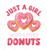 Just A Girl Who Loves Donuts Mug, Cute Donut Lover Gift, Pink Donut Heart Mug, Sweet Treat Gift, Donut Addict Present - Tawshia