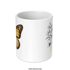Butterfly Mug, Motivational Mug, Floral Coffee Mug, Inspirational Gift, Take Time Good Things, Nature Lover Gift, Butterfly Lover Mug - Tawshia