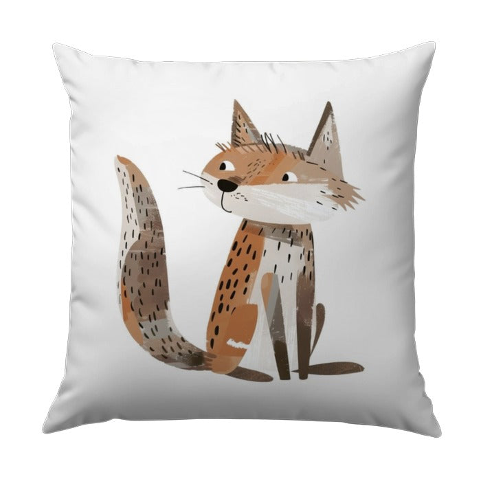 Cute Fox Pillow, Whimsical Animal Art Pillow, Nursery Decor Pillow, Kids Room Accent Pillow, Decorative Throw Pillow, Cozy Living Room - Tawshia
