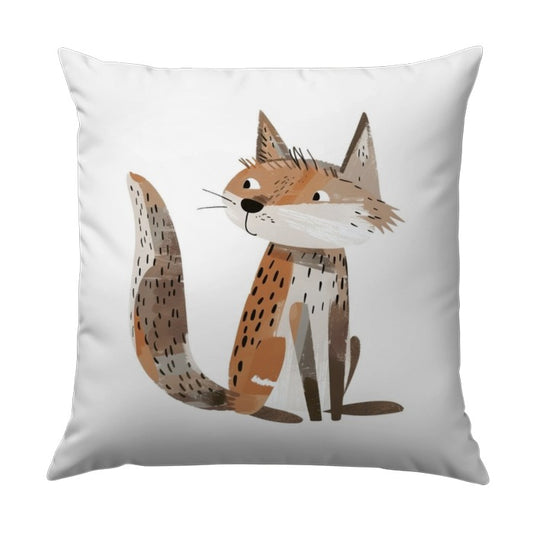 Cute Fox Pillow, Whimsical Animal Art Pillow, Nursery Decor Pillow, Kids Room Accent Pillow, Decorative Throw Pillow, Cozy Living Room - Tawshia