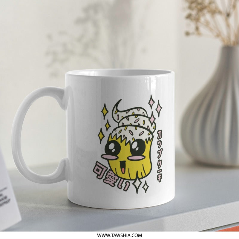 Kawaii Character with Sparkles Design Coffee Mug product