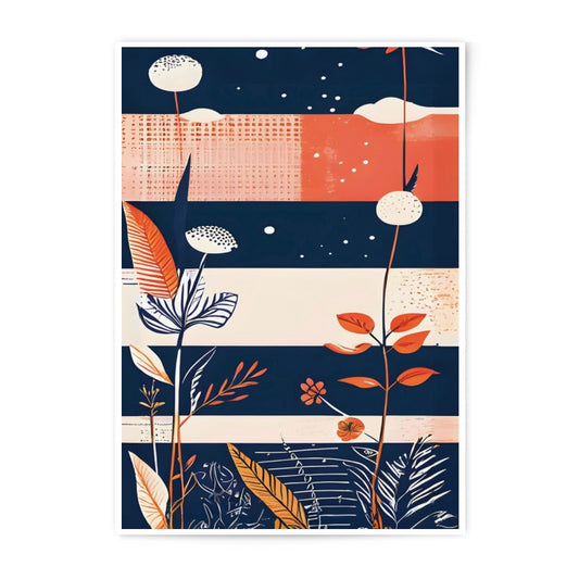 Floral Photographic Print, Abstract Botanical Art, Orange and Blue Wall Decor, Modern Art Print, Home Decor, Unique Gift Idea - Tawshia