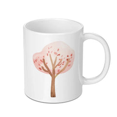 Watercolor Tree Mug, Pink Blossom Mug, Floral Coffee Cup, Springtime Gift, Cute Tree Lover Gift, Tree of Life Mug, Nature Lover SKU: MG10004211 - Tawshia