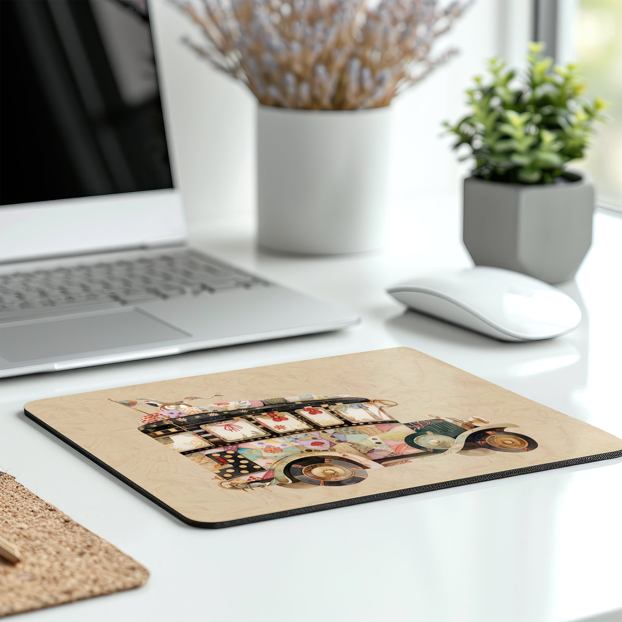 Vintage Graphic Designed Computer Mouse Pad product