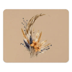 Boho Floral Mouse Pad, Botanical Desk Decor, Aesthetic Computer Mat, Neutral Office Accessories, Minimalist Mousepad, Flower PC Gaming Mat - Tawshia