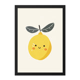 Cute Lemon Wall Art, Smiling Fruit Print, Kitchen Decor, Playful Home Art, Modern Wall Decor, Yellow Fruit Art Print, Minimalist Art - Tawshia