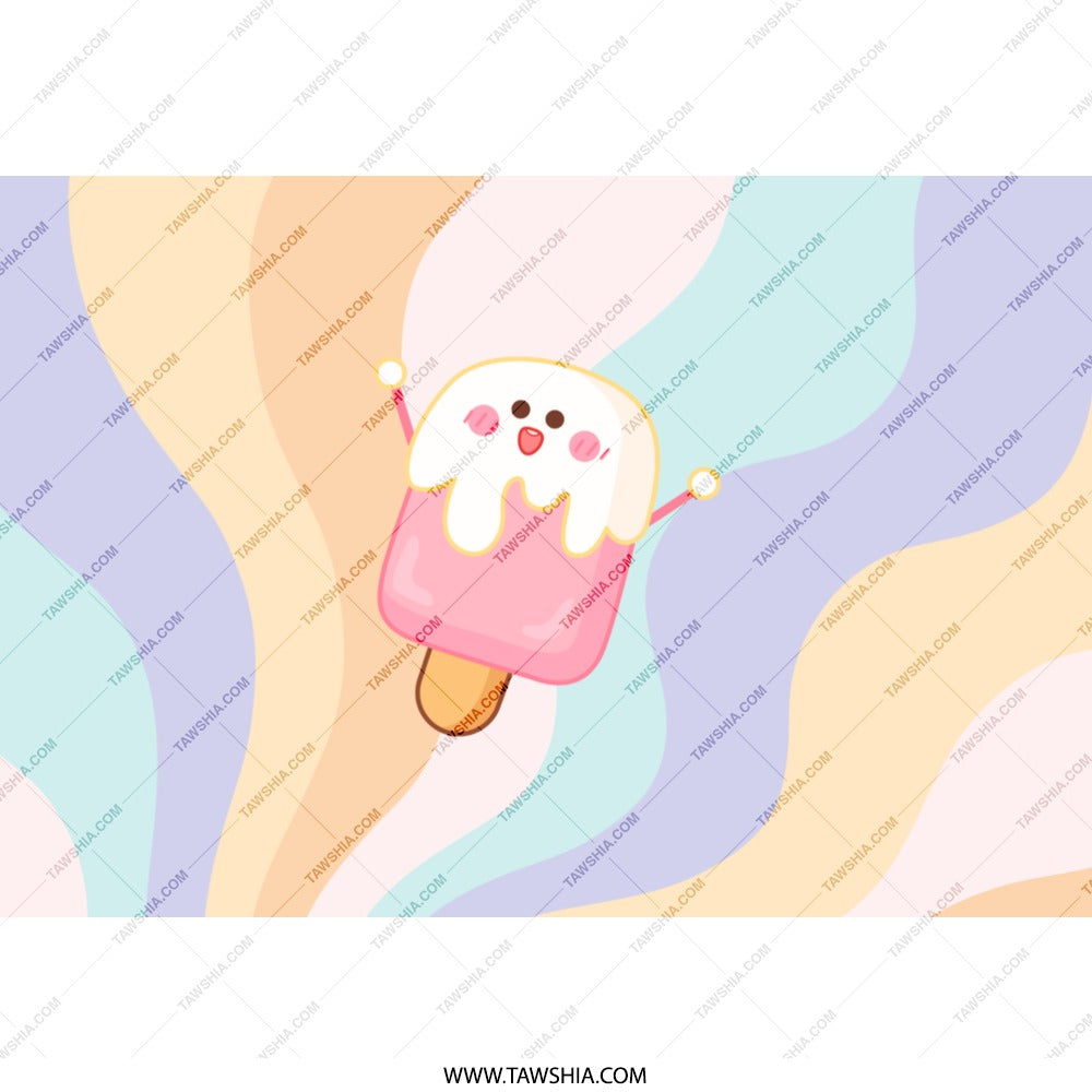 Cute Ice Cream Tumbler, Kawaii Drinkware, Pastel Aesthetic Tumbler, Summer Gift, Fun Tumbler, Iced Coffee Tumbler, Stylish Tumbler - Tawshia