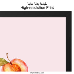 Peach Cupcake Wall Art, Watercolor Painting, Dessert Print, Kitchen Decor, Food Art, Sweet Treat, Bakery Illustration, Framed Art - Tawshia