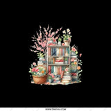 Book Shelf Pocket Mirror, Floral Pocket Mirror, Reading Gift, Book Lover Gift, Cute Bookish Mirror, Literary Mirror, Bookshelf Mirror - Tawshia