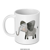 Elephant Mug, Cute Animal Mug, Coffee Mug, Tea Mug, Adorable Elephant Design, Gift Idea, Unique Mug, Cartoon Elephant Mug, Kids Mug - Tawshia