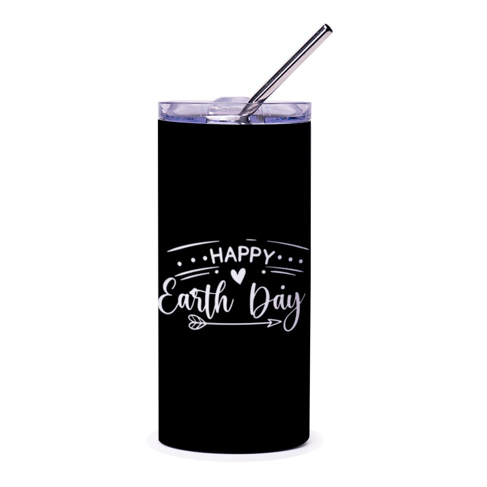 Happy Earth Day Tumbler, Earth Day Gifts, Travel Tumbler, Eco Friendly Gift, Reusable Tumbler, Earth Day Tumbler with Straw - Tawshia