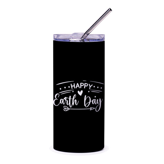 Happy Earth Day Tumbler, Earth Day Gifts, Travel Tumbler, Eco Friendly Gift, Reusable Tumbler, Earth Day Tumbler with Straw - Tawshia