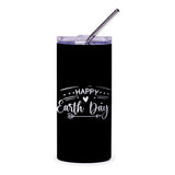 Happy Earth Day Tumbler, Earth Day Gifts, Travel Tumbler, Eco Friendly Gift, Reusable Tumbler, Earth Day Tumbler with Straw - Tawshia