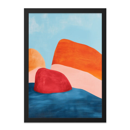 Abstract Landscape Wall Art, Modern Art Print, Colorful Home Decor, Minimalist Painting, Vibrant Colors Art - Tawshia