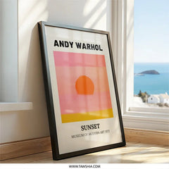 Andy Warhol Sunset Wall Art, Museum of Modern Art Print, 1972 Poster, Retro Home Decor, Pop Art Print, Colorful Sunset Art - Tawshia