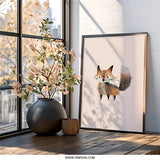 Cute Fox Wall Art, Nursery Decor, Woodland Animal Print, Kids Room Art, Scandinavian Style, Modern Wall Decor, Animal Illustration - Tawshia