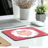 Pink Owl Mouse Pad, Cute Bird Desk Decor, Floral Computer Accessory, Unique Office Gift, Stylish Gaming Pad - Tawshia