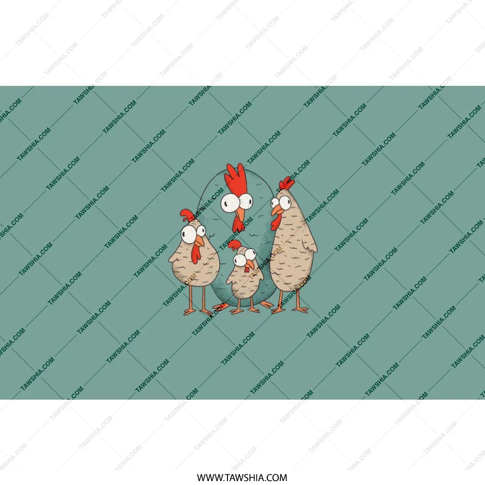 Cartoon Chickens Family Illustration product