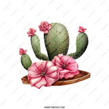 Cactus Floral Pillow, Desert Bloom Pillow, Southwest Decor Pillow, Botanical Pillow, Trendy Home Decor Pillow - Tawshia