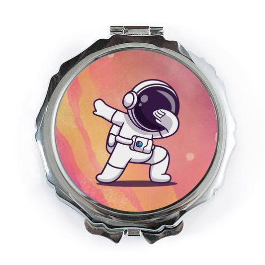 Dabbing Astronaut Pocket Mirror, Cool Space Gift, Funny Cosmonaut Mirror, Trendy Handbag Mirror, Unique Compact Mirror - Tawshia