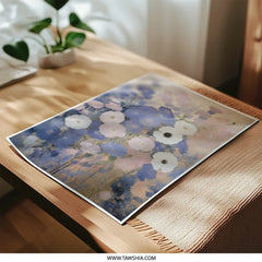 Floral Photographic Print, Anemone Art Print, Flower Photography, Botanical Wall Art, Pink Blue Flower Print, Home Decor Art - Tawshia