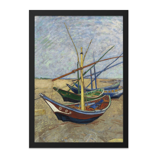 Van Gogh Boats on the Beach, Wall Art, Classic Painting, Home Decor, Impressionism Art, Vintage Art Print, Fine Art Prints, Coastal Decor - Tawshia