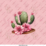 Cactus Flower Pocket Mirror, Pink Floral Design, Portable Makeup Mirror, Southwestern Style, Travel Mirror, Cute Compact Mirror - Tawshia